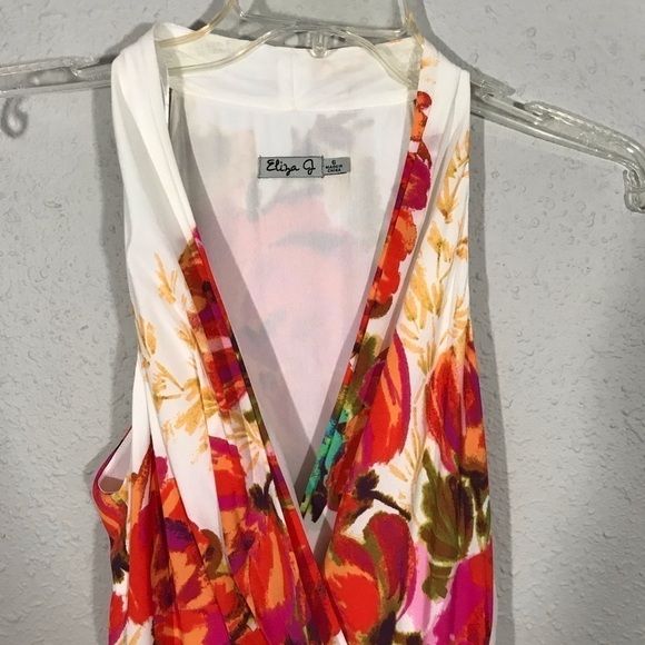 Eliza J Floral V-Neck Pleated Dress size 6 - Picture 5 of 6